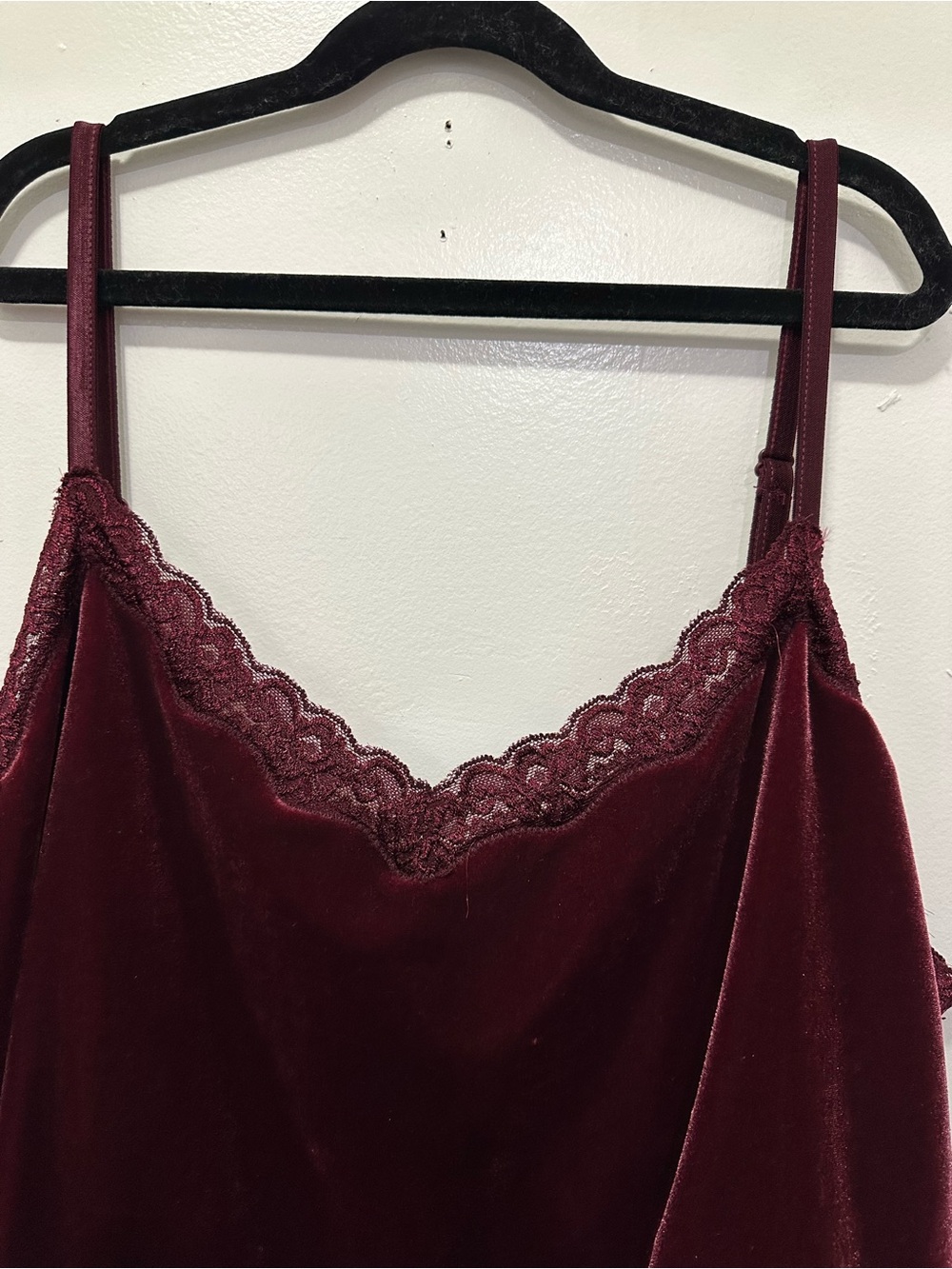 Coldwater Creek Velvet Lace Cami Tank - Wine Sz 2X - Picture 2 of 5